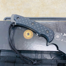 Load image into Gallery viewer, Spartan Blades Horkos Black 5.6&quot; Fixed Blade Knife CE Canvas Micarta Black Handle with Black Molle Sheath SB4BKBKNLBK
