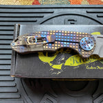 Curtiss Custom F3 Medium 3" Wharny NON-Flipper, Frag-mill Titanium Torched Handles, Stonewash Magnacut Torched Hardware Folding Knife