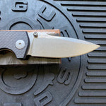 Spartan Blades Astor Folding Knife SFBL8CF, 3.6" CTS-XHP Stonewashed Plain Blade, Black Carbon Fiber G-10 Handle