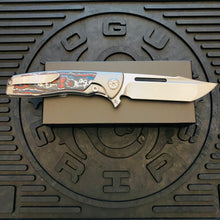 Load image into Gallery viewer, Sharp By Design Mini Evo Flipper 3.25&quot; Satin HARPOON NEBULA FAT CARBON Inlay Knife
