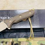 Spartan Blades Moros Flat Dark Earth Combat Utility 5.25" Fixed Knife with Multicam Molle Sheath SB53DEGRNLMC