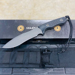 Spartan Blades Ronin Shinto Black 5.6" Blade Black CE Canvas Micarta Handles Knife with Black Nylon Sheath SB47BKBKNLBK