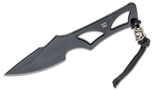 Load image into Gallery viewer, Spartan Blades SBBL2BK Field Grade Enyo Fixed Neck Knife 2.6875&quot; AUS-8A Black Drop Point Blade, Skeletonized Handle, Black Molded Plastic Sheath
