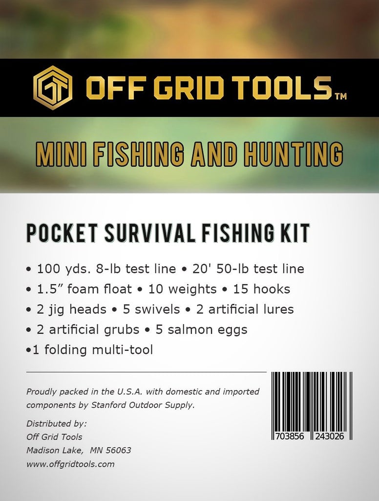 Offgrid Tools FISHING & HUNTING MINI - POCKET SURVIVAL FISHING KIT