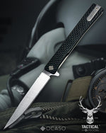 Ocaso 10CFS Solstice DROP POINT Carbon Fiber, Satin, 3.5" CPM-S35VN Flipper Folding Knife
