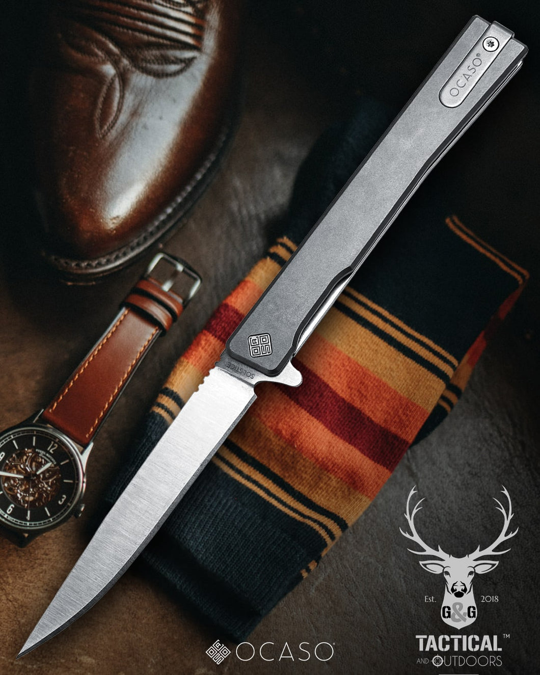 Ocaso 10CTS Solstice DROP POINT Titanium, Satin, 3.5