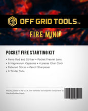 Load image into Gallery viewer, Offgrid Tools FIRE MINI - POCKET FIRE STARTING KIT
